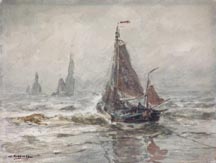 William Frederick Ritschel Boats in the Surf Midsized Thumbnail