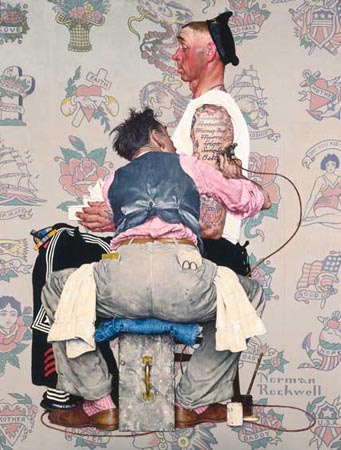 Norman Rockwell Tattoo Parlor and Sailor