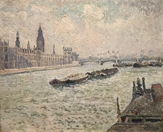 The Thames at Lambeth, 1914 Lucien Pissarro (son of Camile Pissarro) French, 1863-1944
