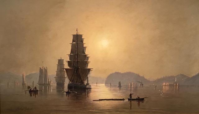Smoky Sunrise, Astoria Harbor, 1882 Cleveland Rockwell, American, 1837-1907