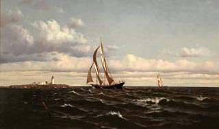 Off Eastern Point Light,  Gloucester, Massachusetts, 1874 Francis A. Silva, American, 1835-1886