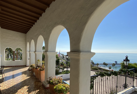 Sam Hyde Harris Exhibition, San Clemente, Dec 21, Casa Romantica, View from the front porch