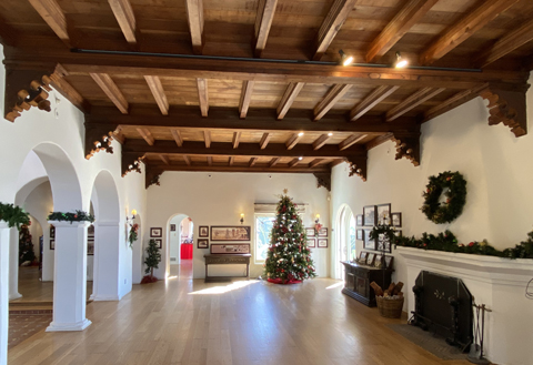 Sam Hyde Harris Exhibition, San Clemente, Dec 21, Casa Romantica Great Room with fireplace