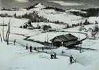 Paul Sample Slope Near the Bridge Lithograph Thumbnail