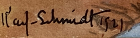 Karl Schmidt, Seaside Cliffs, 1921 / signature and date