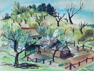 Virginia Darce Spring Landscape Watercolor 1944