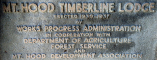 WPA Plaque, entrance to the Timberline Lodge