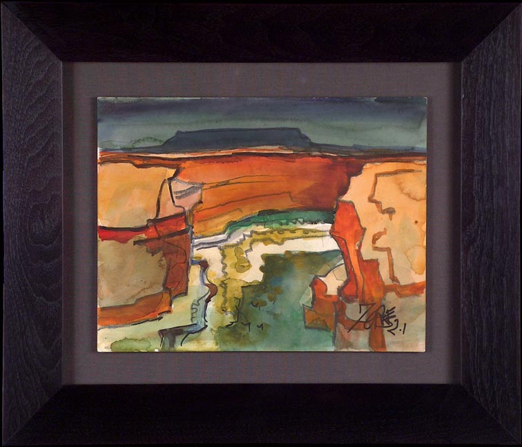 Milford Zornes Canyon de Chelly with frame