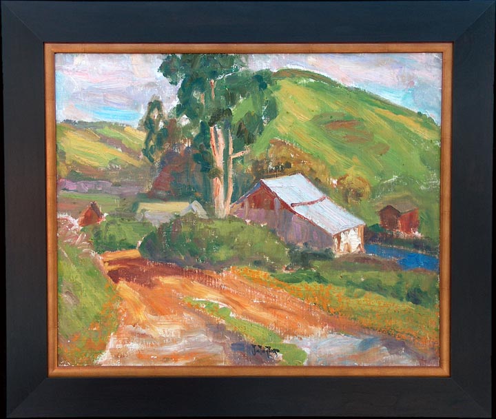 Justin Faivre Hillside Barn with frame