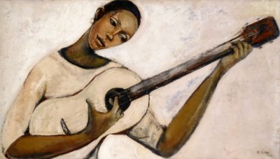 Geoffrey Holder Girl with Guitar 1956