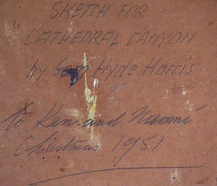 Sam Hyde Harris Cathedral Canyon Sketch Verso