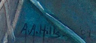 Anna Althea Hills White Roses 1904 Signature