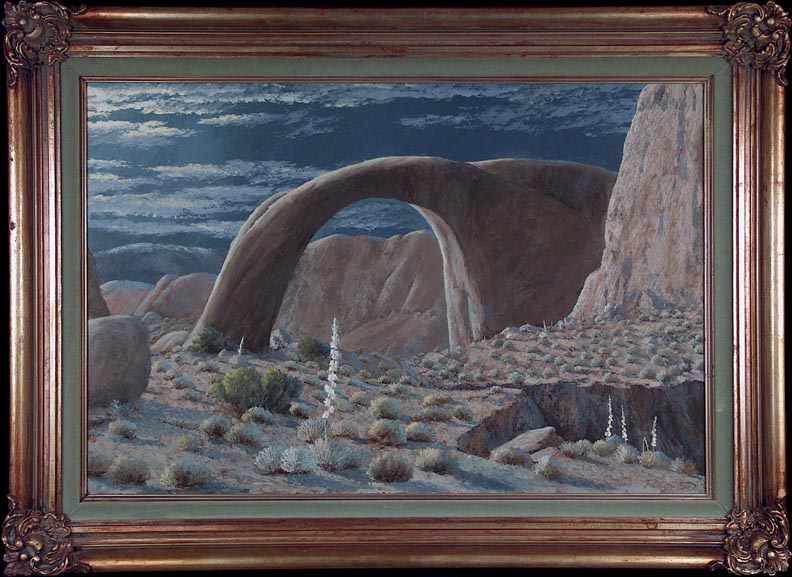 John W Hilton Moonlight at the Rainbows End with Frame