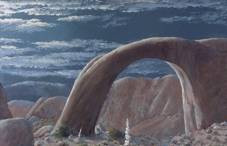 John W Hilton Moonlight at the Rainbows End Closeup