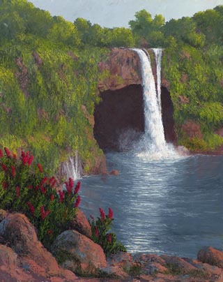 Rainbow Falls and Red Ginger John W Hilton Hilo Hawaii