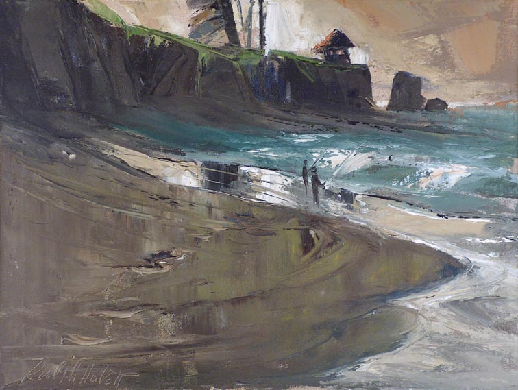 Ralph Hulett Fishing from a Beach