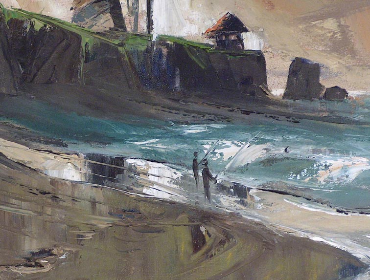 Ralph Hulett Fishing from a Beach Closeup