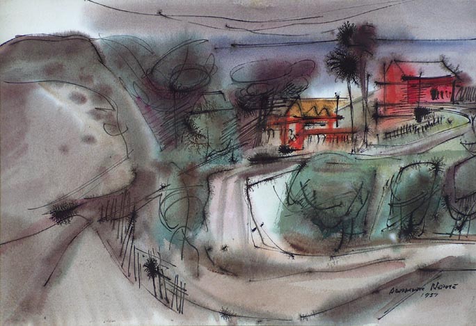 Alexander Nepote Watercolor Road to the Coast