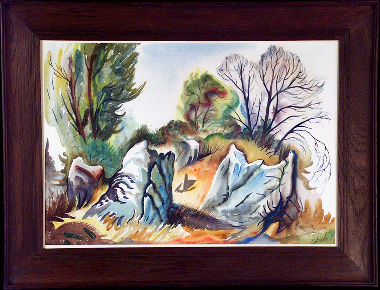 Charles Frederick Surrendorf Landscape with Boulders with Frame