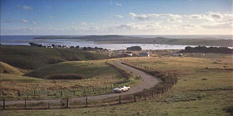 Tippi Hedron in her Astin Martin heading to Bodega Bay in the Birds 1962