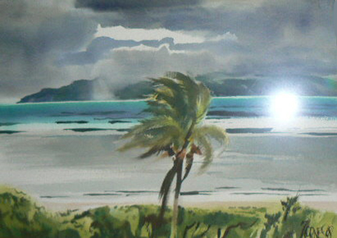 Milford Zornes Across to Maui