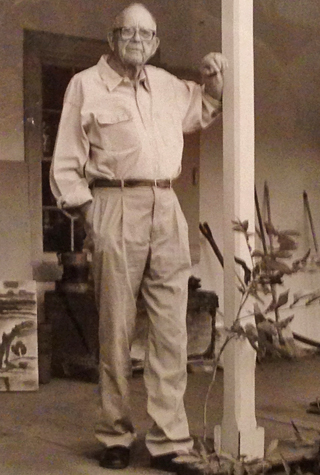 Milford Zornes Photo Outside his Studio