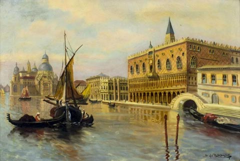Richard Dey de Ribcowsky (Venetian Series) Ducal Palace on the Grand Canal 1917