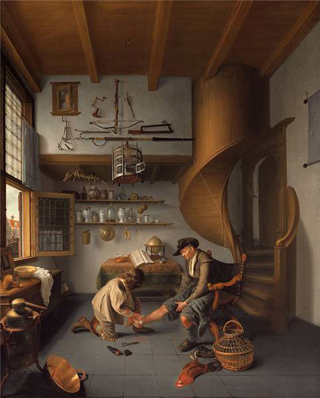 Barber-Surgeon Tending a Peasant's Foot Isaack Koedjick