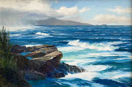 Bennett Schroeder Bradbury 1914 - 1991, Hawaiian Shore  Oil on canvas, 20 x 30  $6,000 