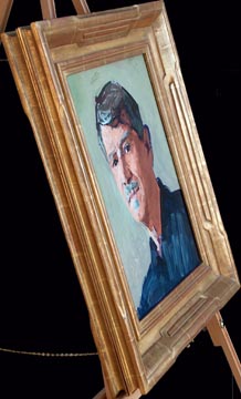 Conrad Buff, double sided self portrait, blue shirt