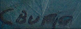 Conrad Buff, double sided self portrait, tan shirt signature