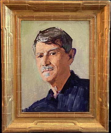 Conrad Buff, double sided self portrait, blue shirt