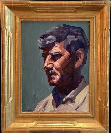Conrad Buff, double sided self portrait, tan shirt