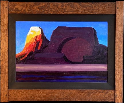 Conrad Buff, Sunlit face in an Arts and Crafts oak frame