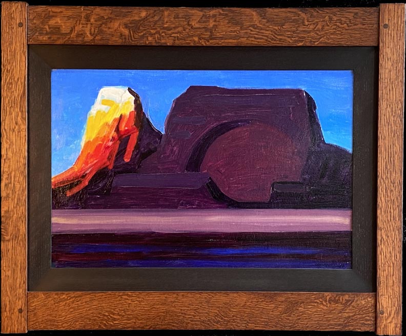 Conrad Buff, Sunlit Face in an Arts and Crafts oak frame