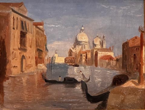 Jean-Baptiste-Camille Corot, View of Venice (Santa Maria della Salute from Campo della Carita) 1828, Gallery 19c, Westlake, Texas (near Fort Worth)