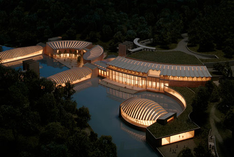 Chrystal Bridges Museum Exterior at Night