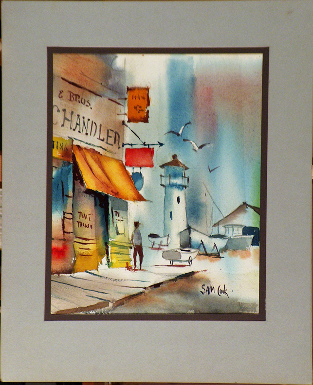 Sam Cook Coastal Inlent with Lighthouse with current mat