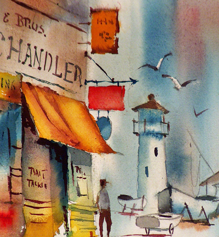 Sam Cook Coastal Inlent with Lighthouse Closeup