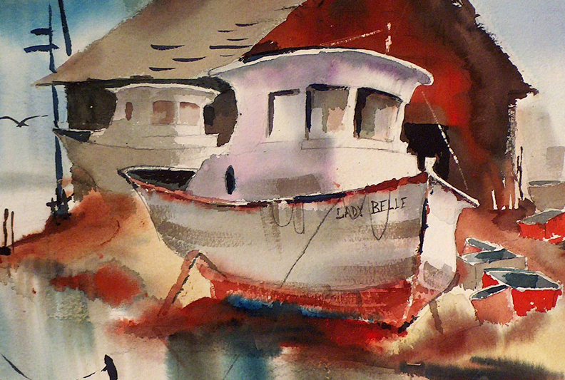 Sam Cook Harbor Inlet Lady Belle Closeup