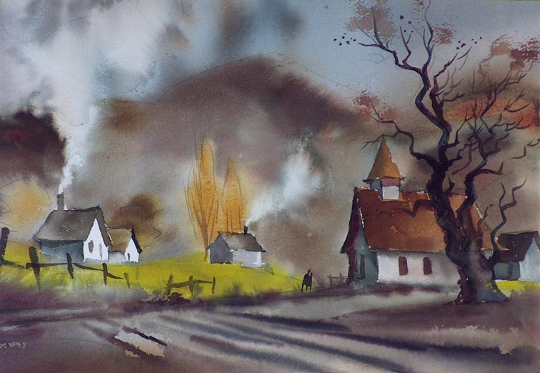 Sam Cook Red Caboose Autumn in the Foothills Verso