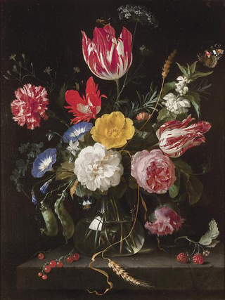 Flowers on a Stone Ledge, Jan Davidsz de Heem