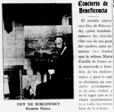 Photo of RIchard Dey de Ribcowsky in La Prensa, a Spanish newspaper in LA, published January 14, 1922.