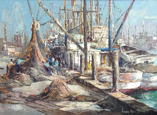 Joshua Meador Drying the Nets