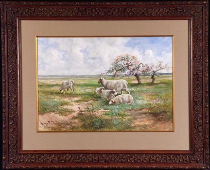 Hugo Anton Fisher Sheep in Spring Meadow