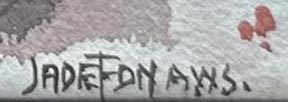 Jade Fon, Footsteps, Country Church in the snow signature