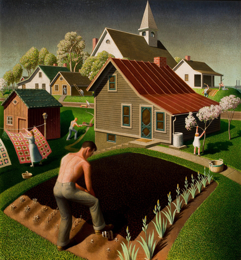 Grant Wood, Spring in Town, 1941, Swope Museum, Terre Haute, IN
