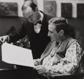 Gertrude collaborating with Virgil Thompson  on Four Saints in Three Acts 