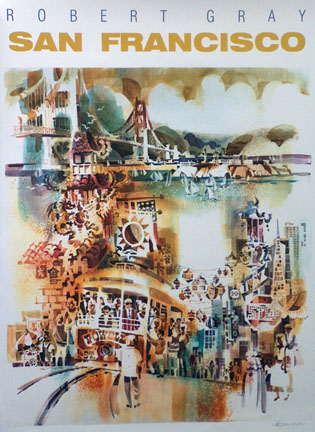 Robert Gray, San Francisco Vintage Poster, 1984, signed and numbered