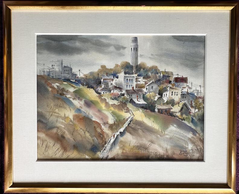 Harold Gretzner, Coit Tower, San Francisco with gold frame
